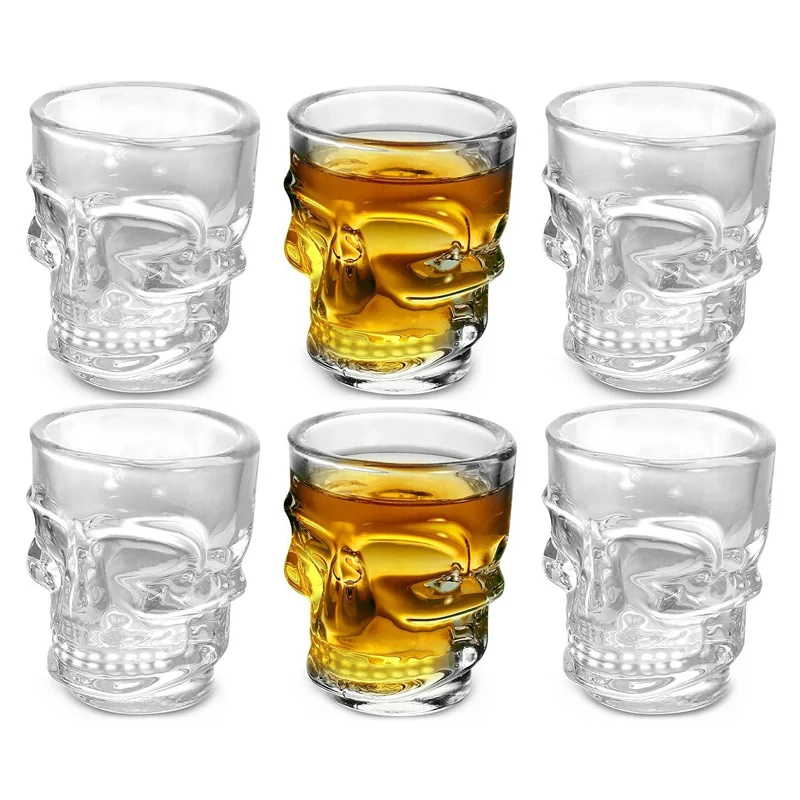 Wine Vodka Beer - 1/2Pcs Skull Head Shot Glass Cup