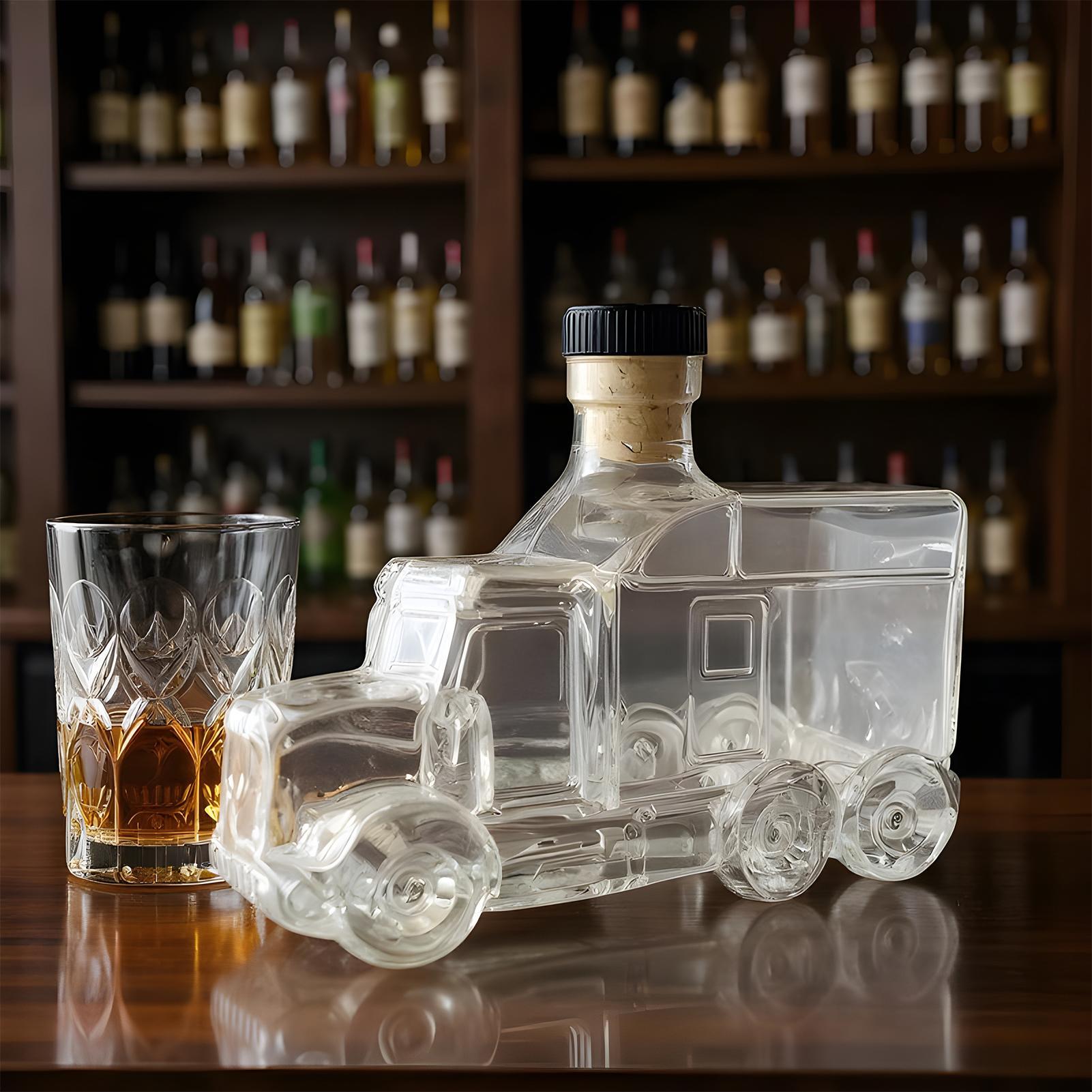 Wine Beer Truck - Car Glass Wine Bottle Half Truck