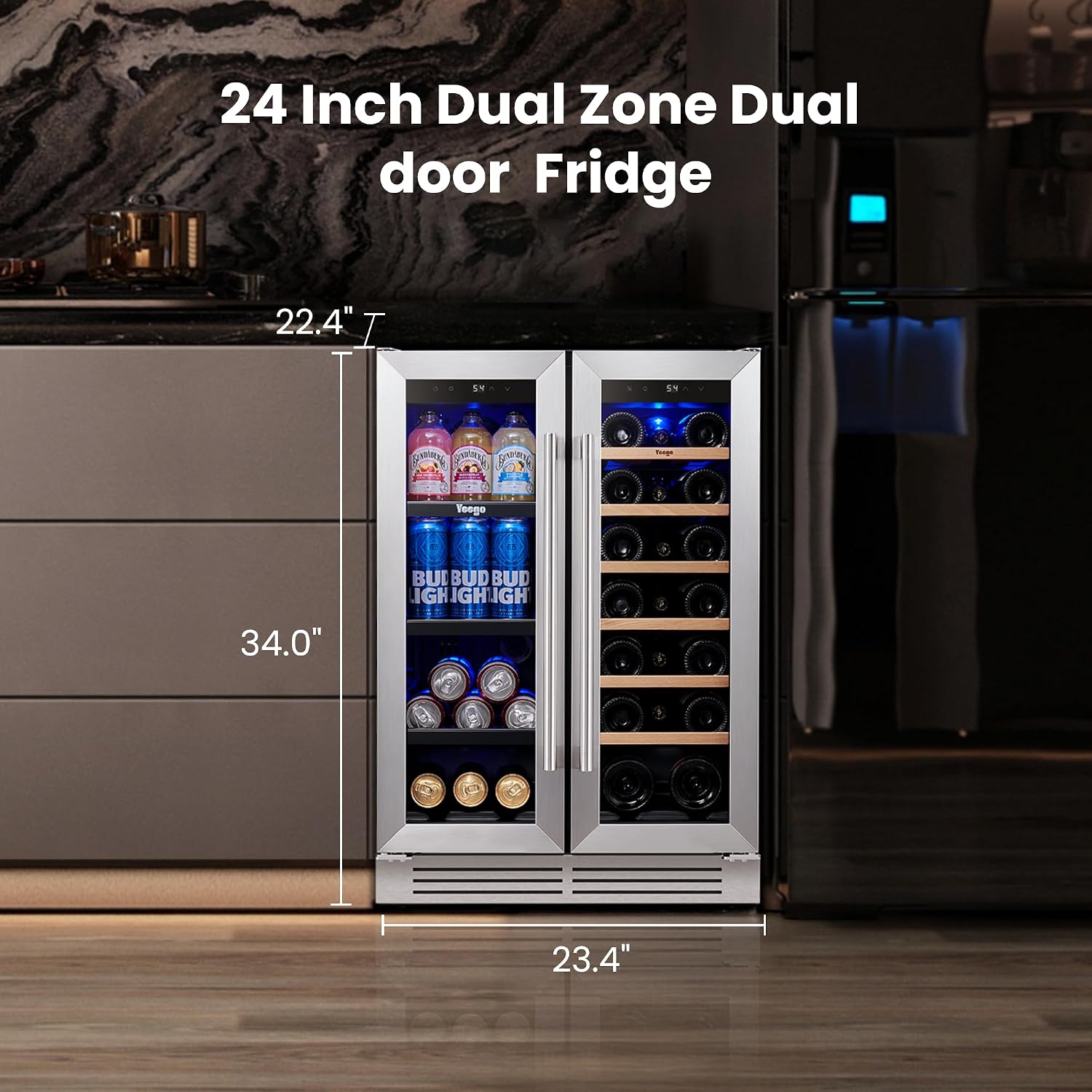 Yeego 24 Inch Wine and Beverag - Wine Beer Cooler Fridge ulasan dan harga