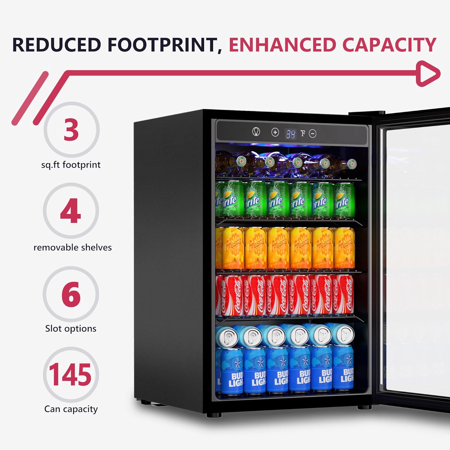 4.5 Cu.ft Beverage Refrigerato - Wine Beer Cooler Fridge ulasan dan harga