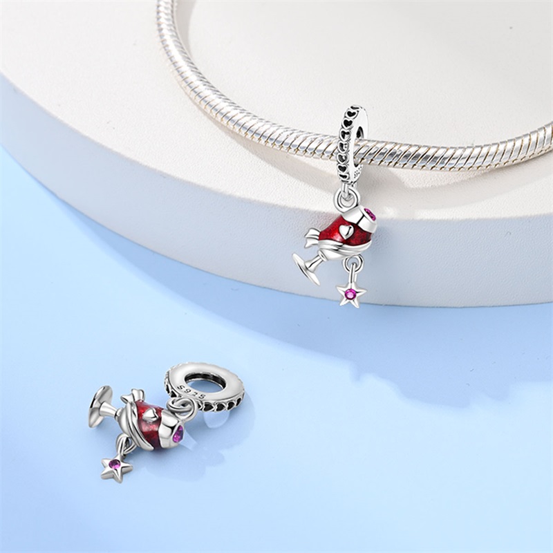 Fashion 925 Sterling Silver Re - Wine Beer Red ulasan dan harga