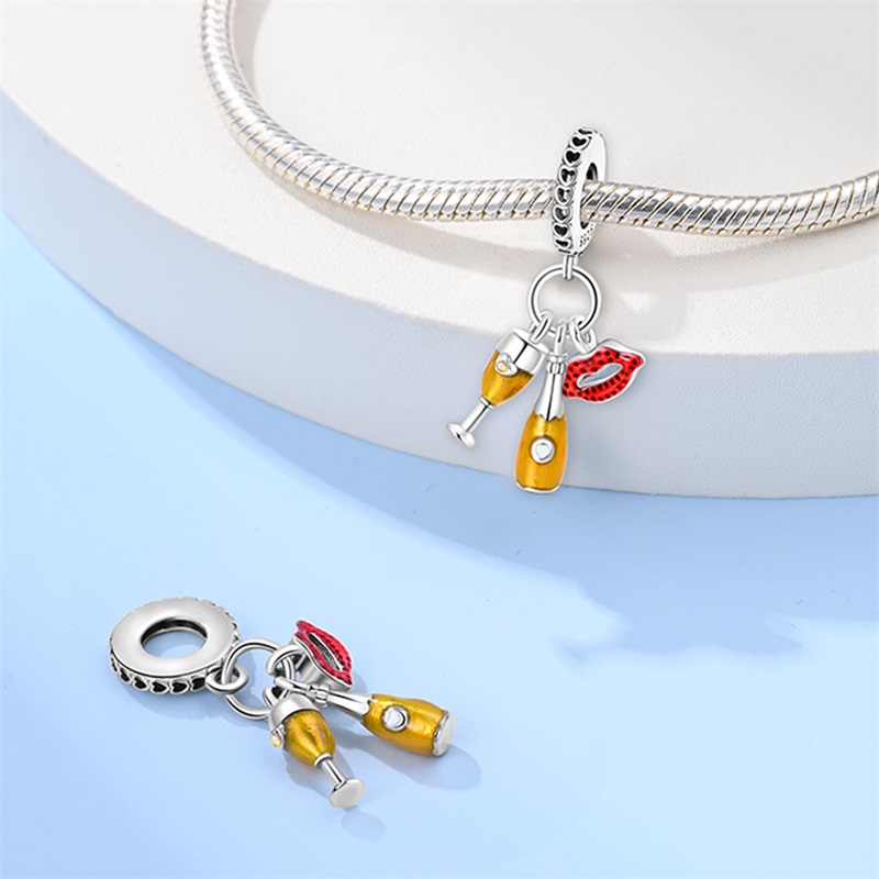 Fashion 925 Sterling Silver Re - Wine Beer Red ulasan dan harga