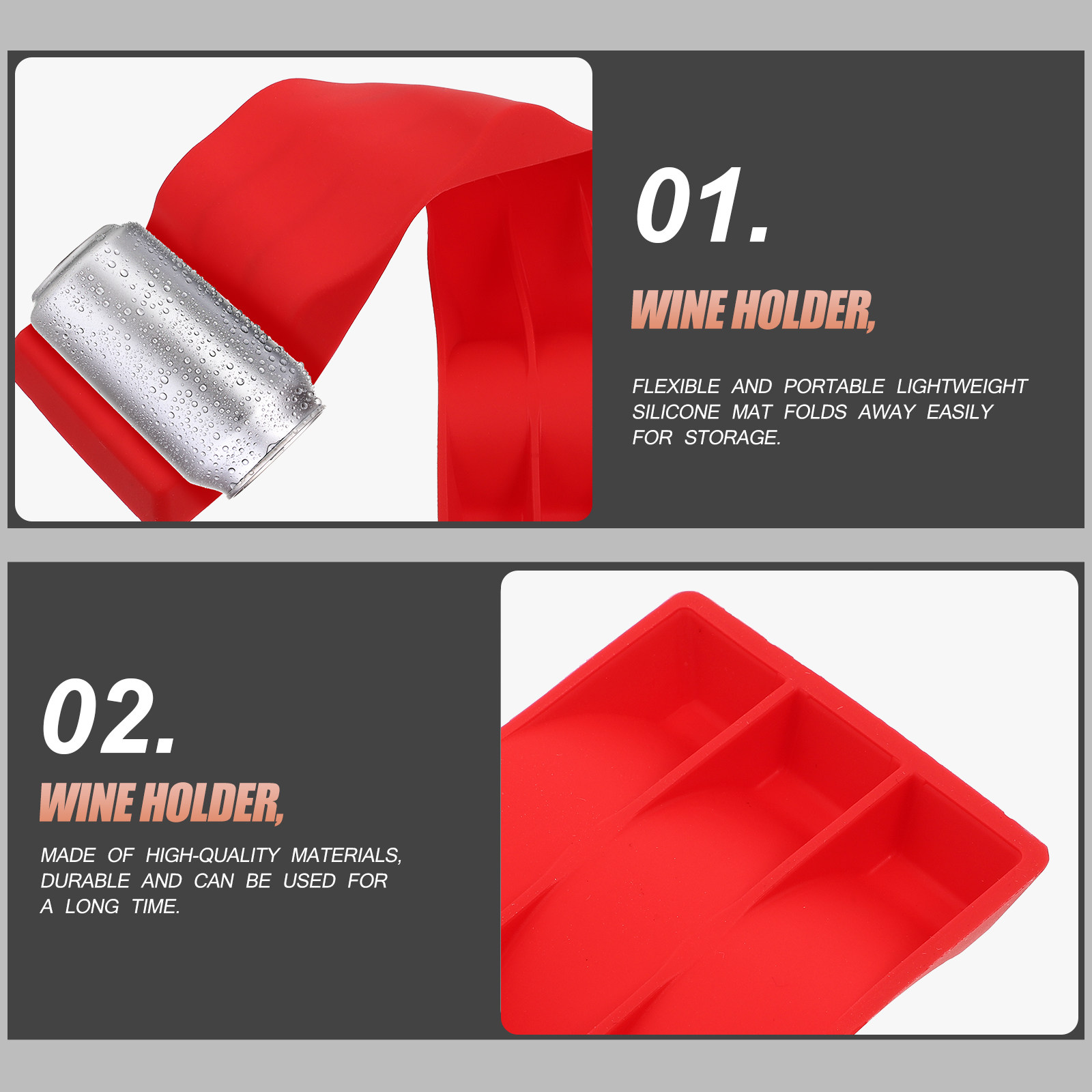 1Pcs Foldable Silicone Wine Bo - Wine Beer Red ulasan dan harga