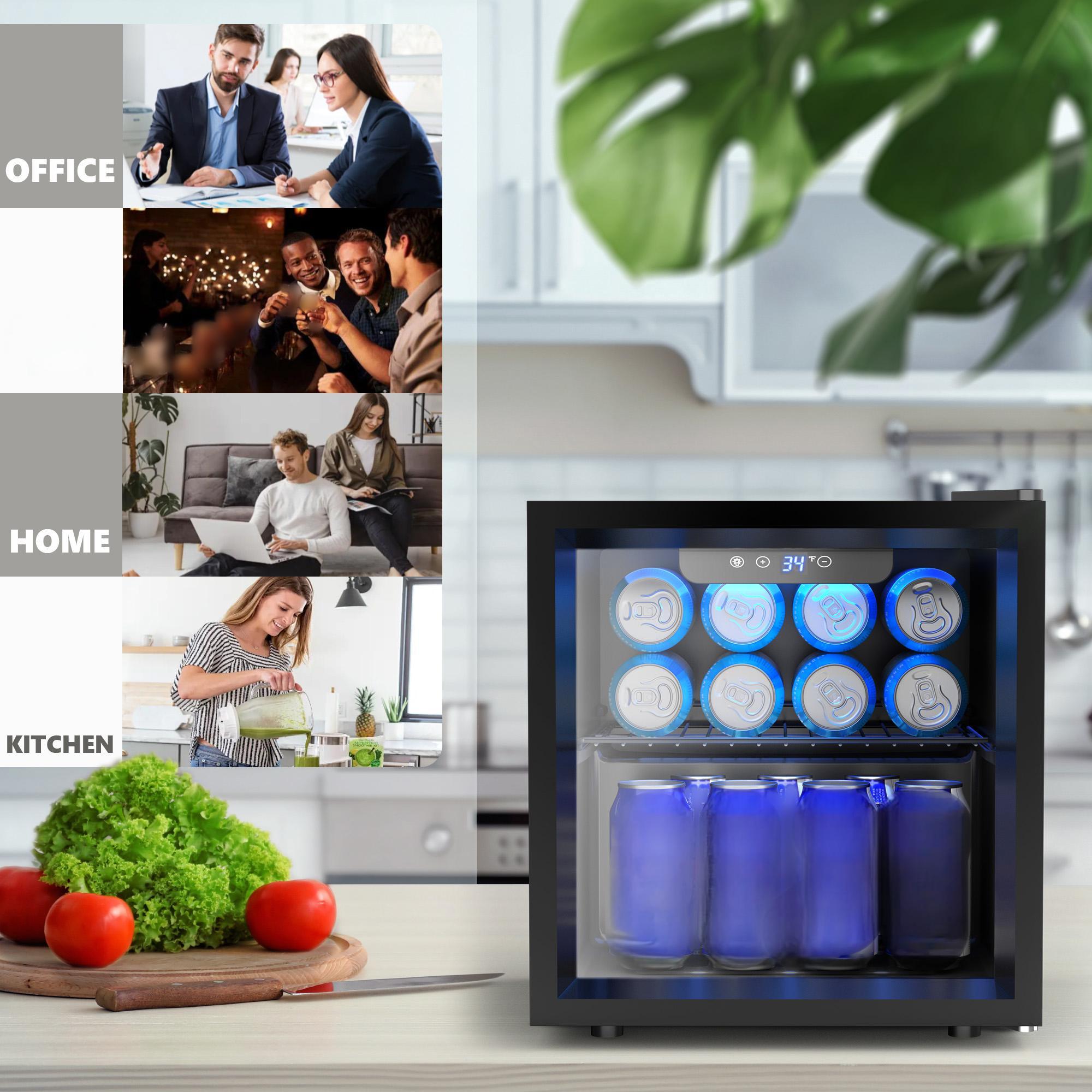 EKOJUCE Glass Door Mini Fridge - Wine Beer Cooler Fridge ulasan dan harga