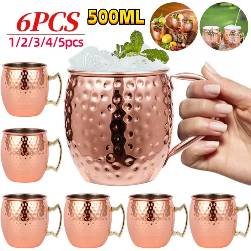 1-6PCS Cocktail Wine Cup Mosco - Wine Beer Juice ulasan dan harga