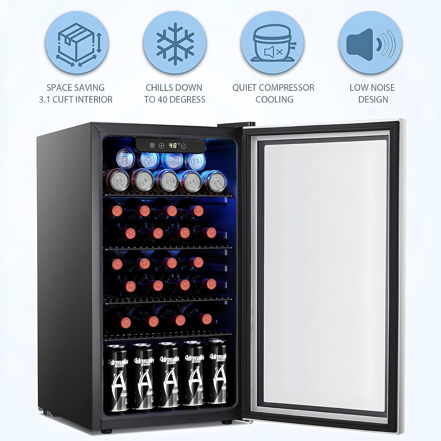 26 Bottle 130 Can Wine Cooler/ - Wine Beer Cooler Fridge ulasan dan harga