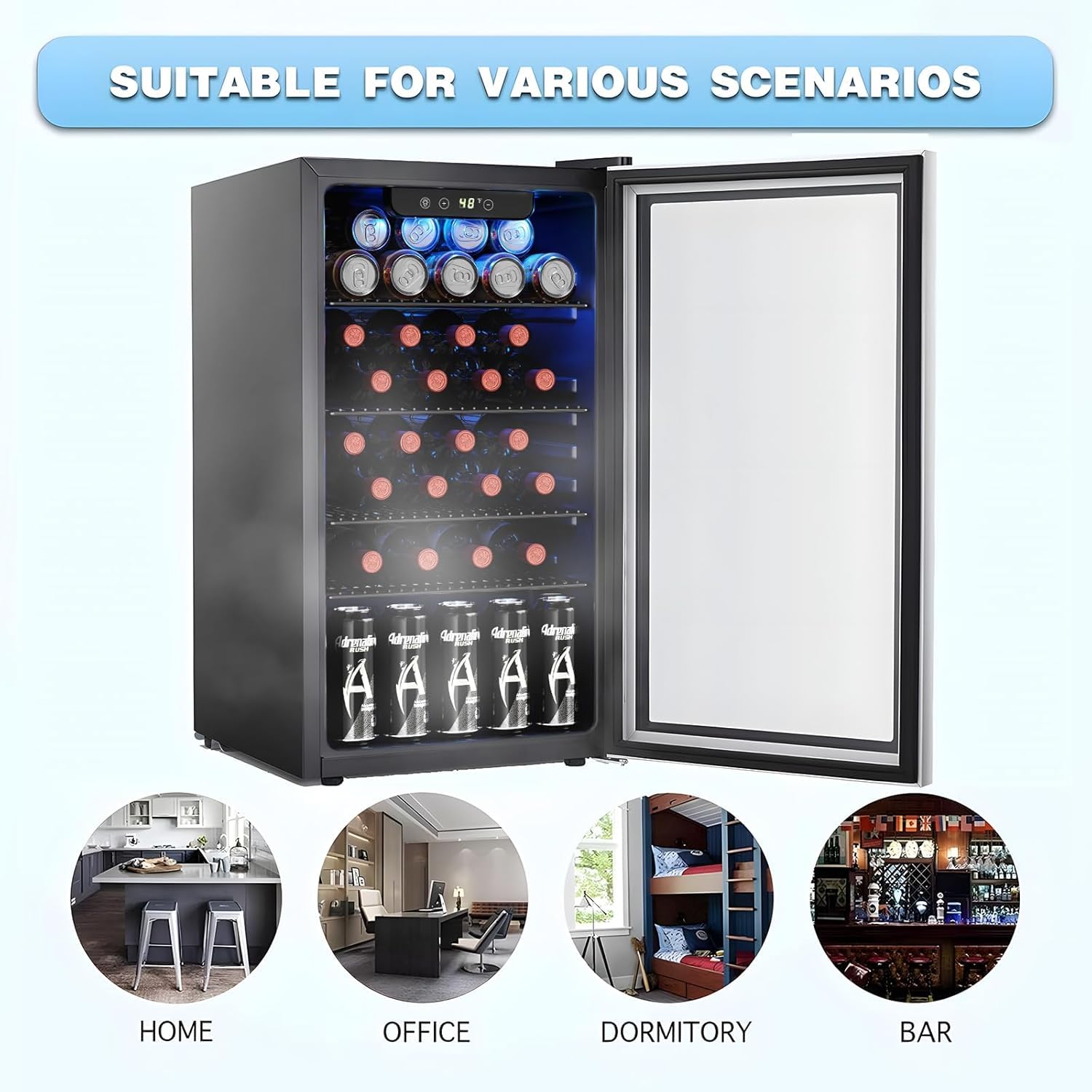 26 Bottle 130 Can Wine Cooler/ - Wine Beer Cooler Fridge ulasan dan harga