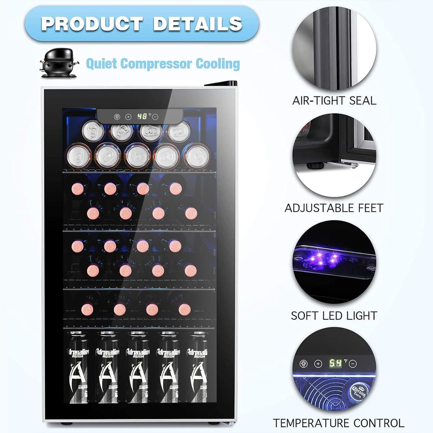 26 Bottle 130 Can Wine Cooler/ - Wine Beer Cooler Fridge ulasan dan harga
