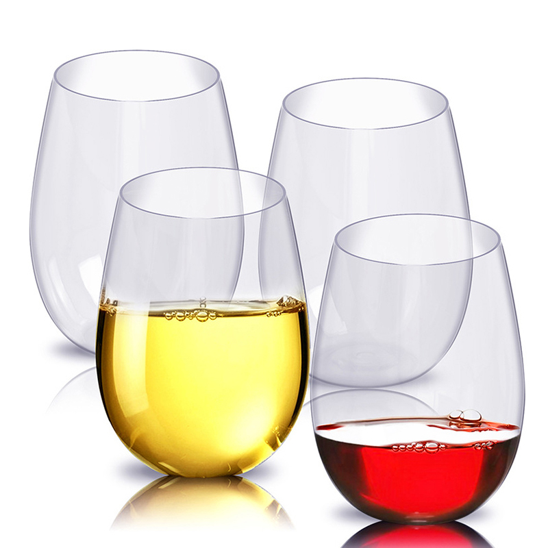 2/4Pcs Shatterproof Plastic Wi - Wine Beer Juice ulasan dan harga
