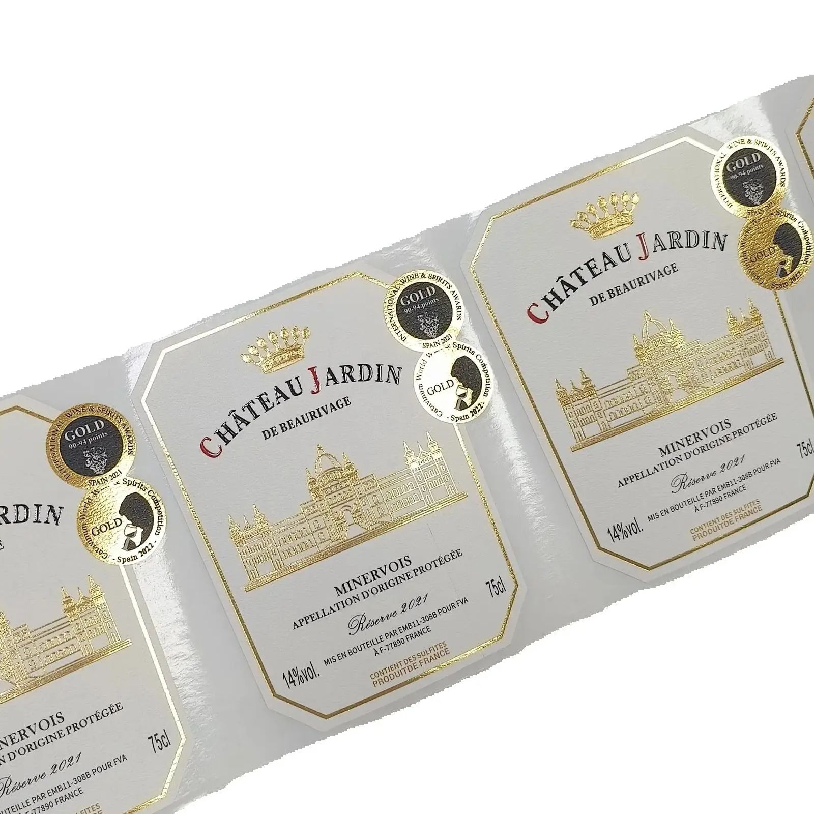 Custom Logo Sticker Gold Foil  - Wine Beer Juice ulasan dan harga