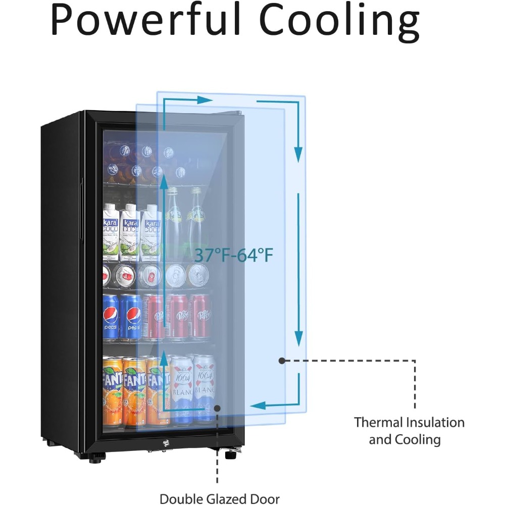 Beverage Refrigerator, Three P - Wine Beer Cooler Fridge ulasan dan harga