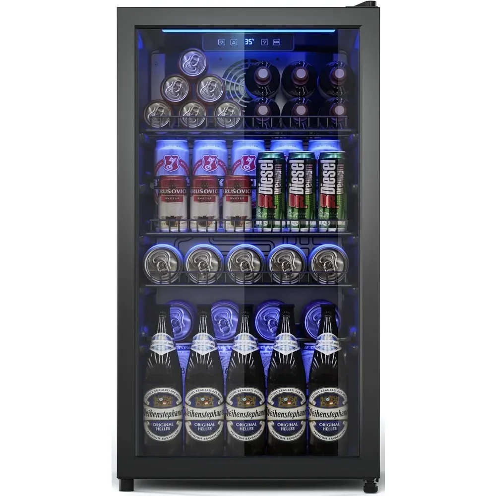 Mini Beverage Fridge with Glas - Wine Beer Cooler Fridge ulasan dan harga