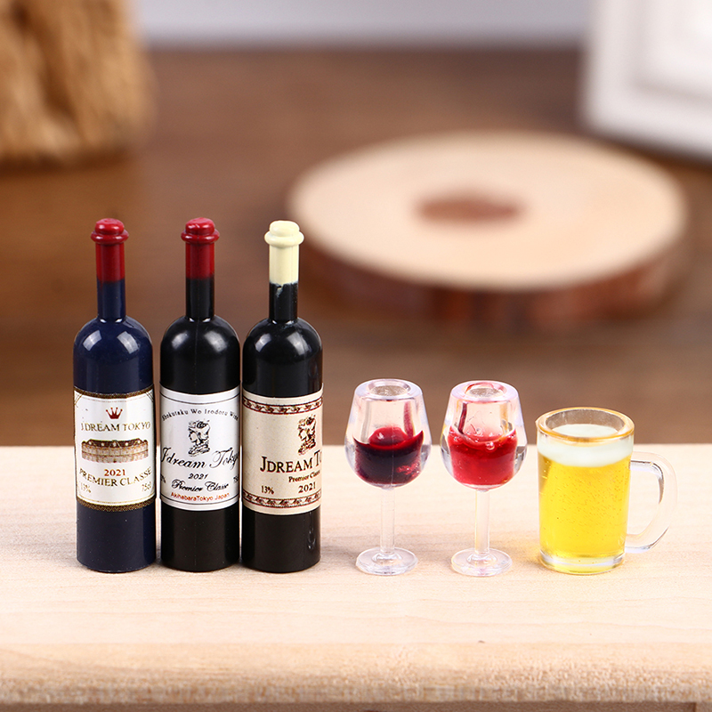 5Pcs Dollhouse Miniature Wine  - Wine Y Beer ulasan dan harga
