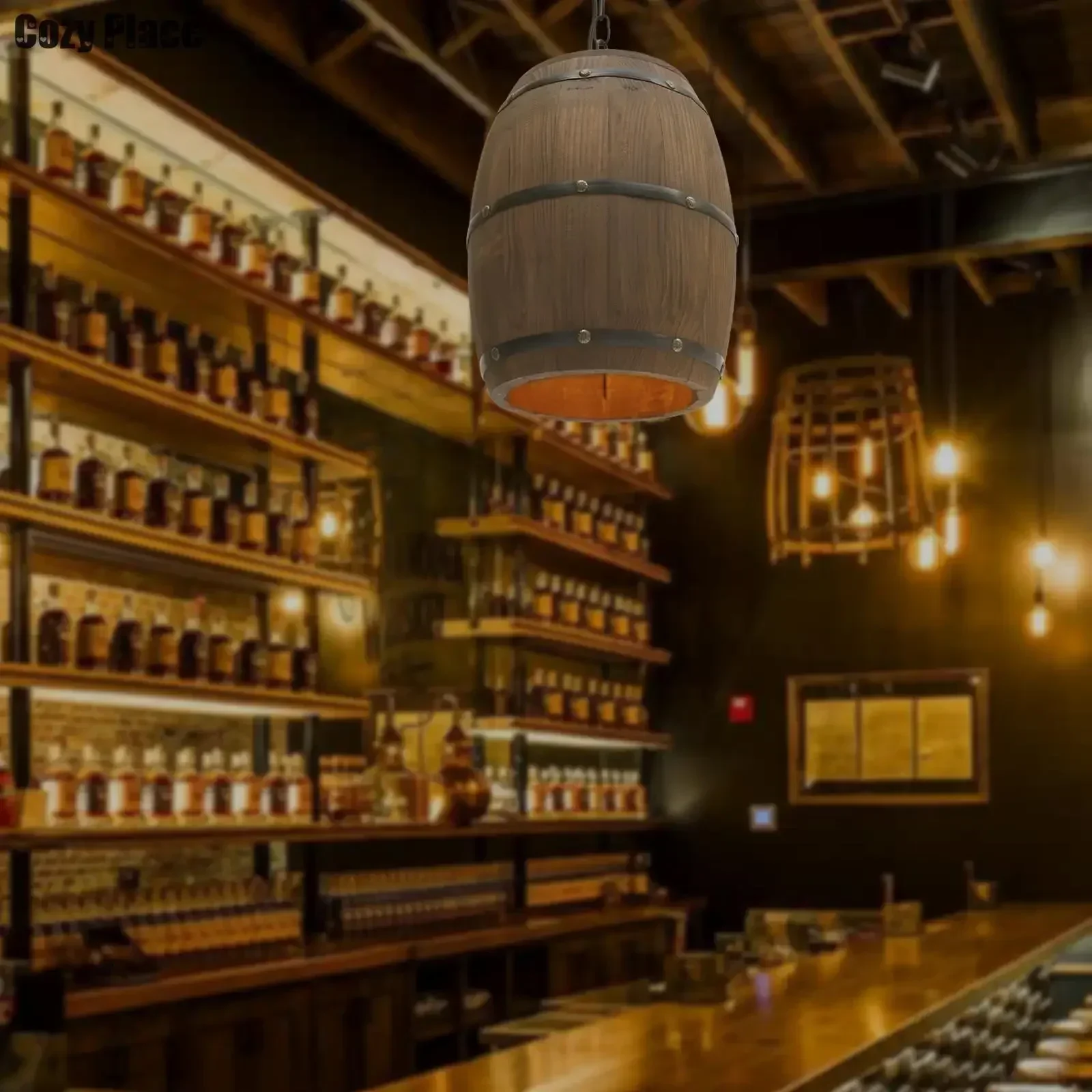 Rustic Lamp Vintage Chandelier - Wine & Beer Guayaquil ulasan dan harga