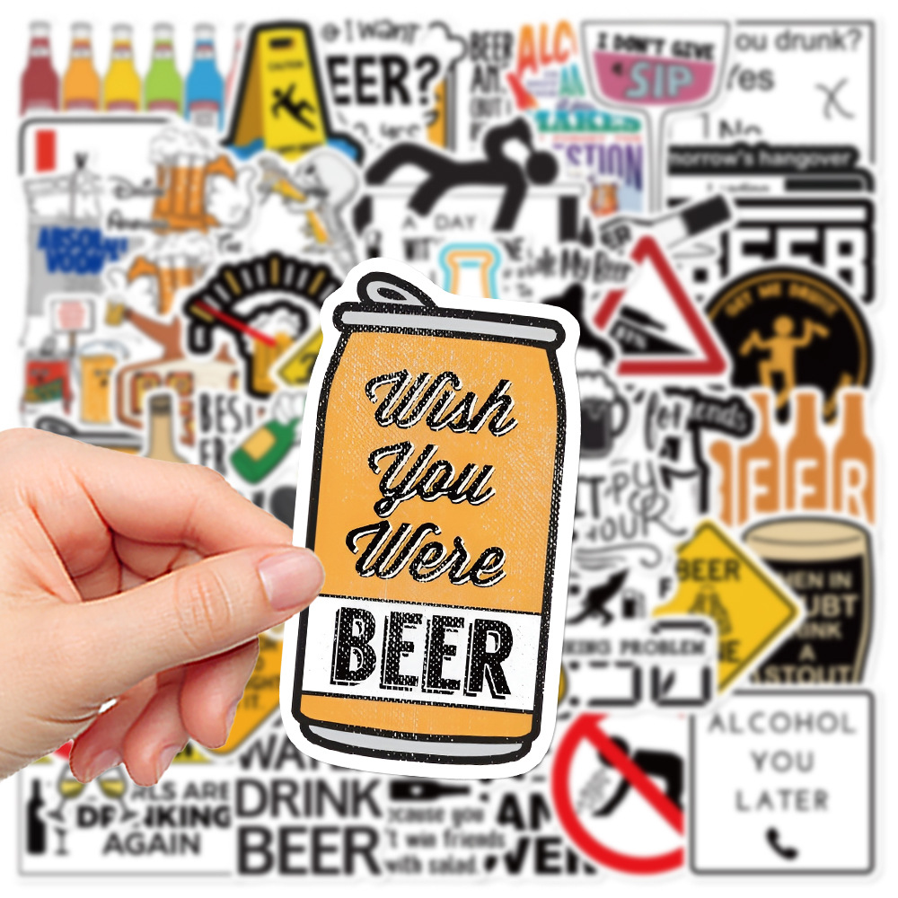 10/30/52PCS Funny Alcoholism V - Wine Y Beer ulasan dan harga