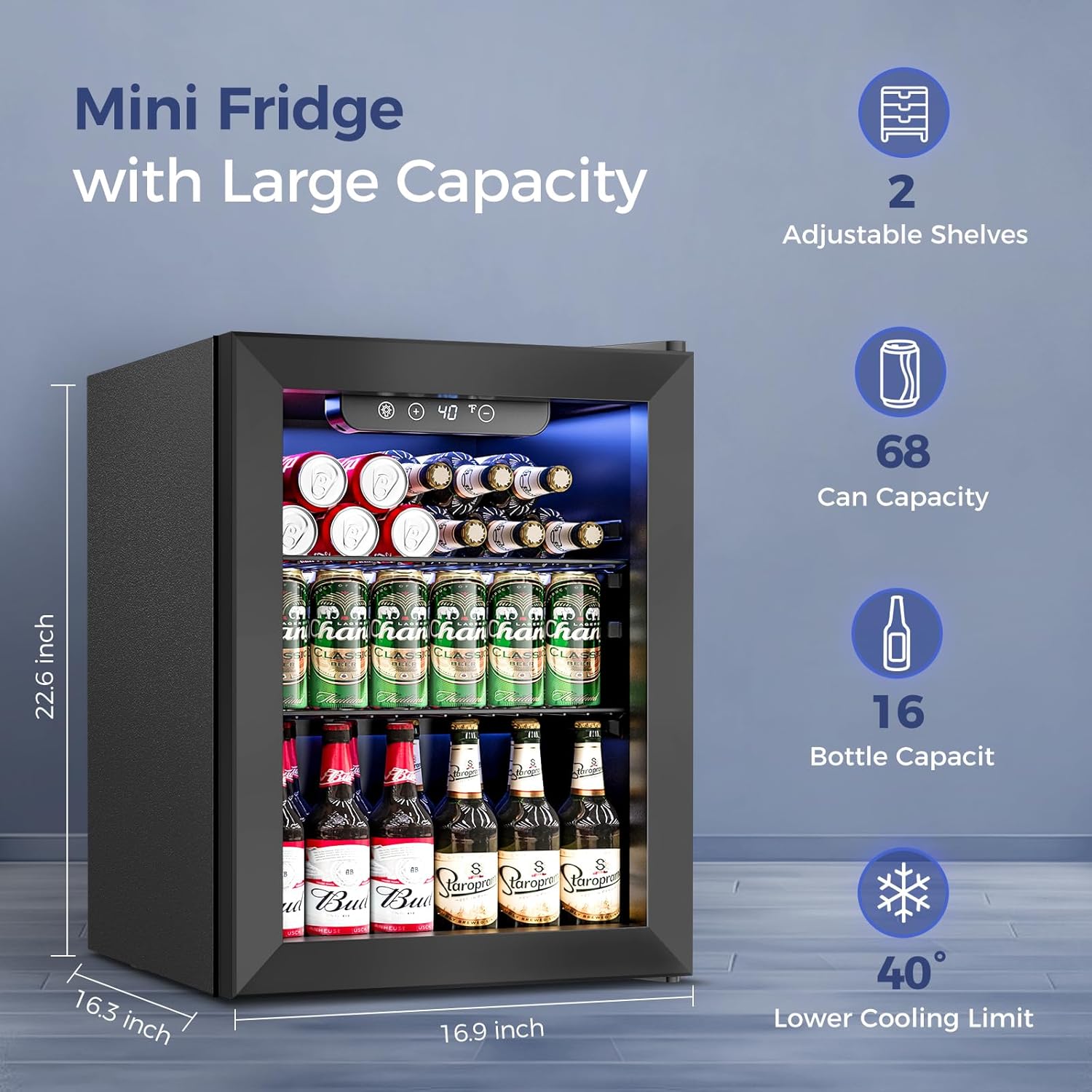 1.7 Cu.Ft Beverage Refrigerato - Wine Beer Cooler Fridge ulasan dan harga